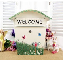Load image into Gallery viewer, Pastoral painted letter box creative with lock mailbox mail box waterproof suggestion box Wall Mounted home Decoration Post Box